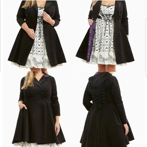 The Nightmare Before Christmas Black Double Breasted Cosplay Long Coat - Picture 2 of 11